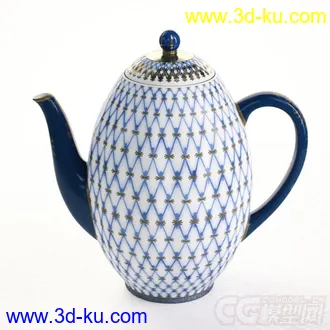 交叉花纹清新高质量的茶壶写实模型的图片