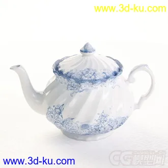 螺旋纹茶壶高精度模型的图片