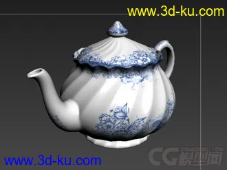 螺旋纹茶壶高精度模型的图片