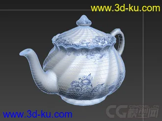 螺旋纹茶壶高精度模型的图片