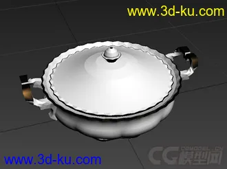 玫瑰花纹大汤盆高精度写实模型的图片