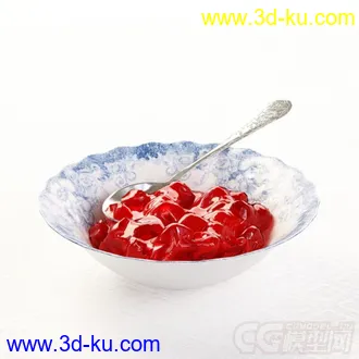 盛着大姨妈食物青花瓷碟子 碗写实模型的图片