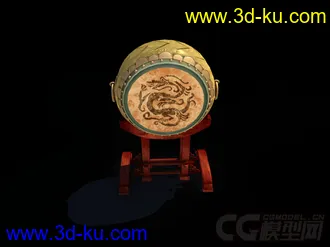 3D打印模型一面精致的鼓的图片