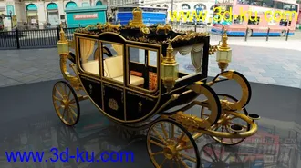 3D打印模型英女王马车 贵族马车 黄金马车 内外全有 精模的图片