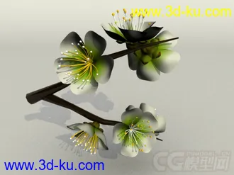 3D打印模型梅花盛开动画的图片