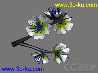 3D打印模型梅花盛开动画的图片