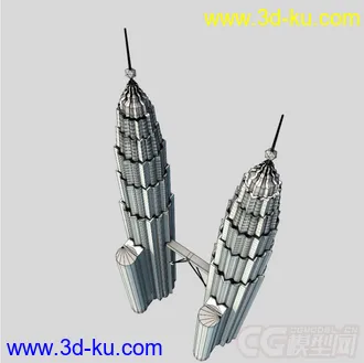 3D打印模型最高的新加坡双子塔办公双塔摩天大楼城市现代建筑的图片