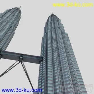 3D打印模型最高的新加坡双子塔办公双塔摩天大楼城市现代建筑的图片