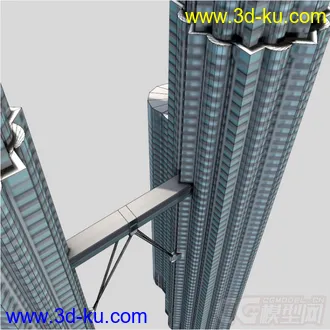 3D打印模型最高的新加坡双子塔办公双塔摩天大楼城市现代建筑的图片