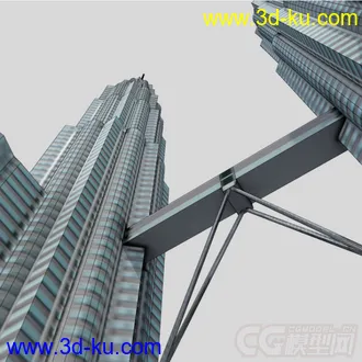 3D打印模型最高的新加坡双子塔办公双塔摩天大楼城市现代建筑的图片