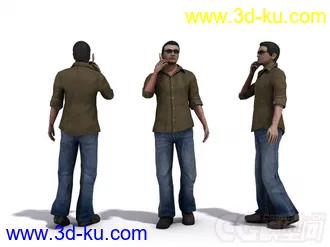 3D打印模型戴墨镜穿衬衣的男人的图片