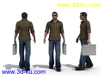 3D打印模型戴墨镜穿衬衣的男人的图片