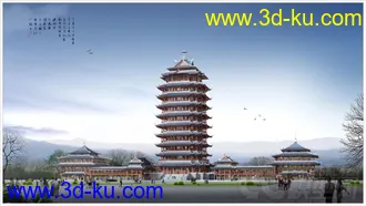 3D打印模型吐血奉献！——高端写实古建（远景楼）的图片