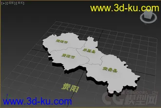 3D打印模型资阳地图的图片