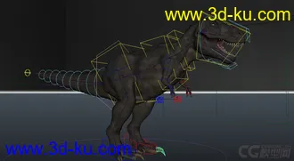 3D打印模型原创写实霸王龙！带完整贴图，由美国专业rigger绑定~可直接做动画的图片