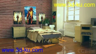 3D打印模型带灯光和材质的场景的图片