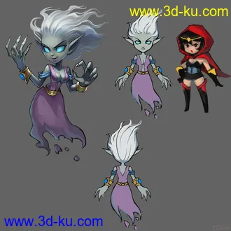 3D打印模型自己弄得下女巫，Max09的的图片