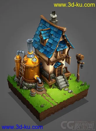 3D打印模型卡通q版酒屋的图片