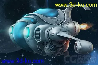 华为手机主题《自由号》飞船自制maya模型，附带obj的图片