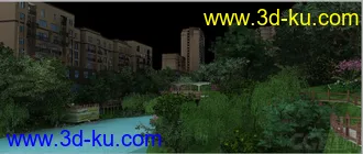 3D打印模型一个小区湿地场景的图片