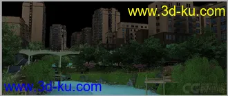 3D打印模型一个小区湿地场景的图片