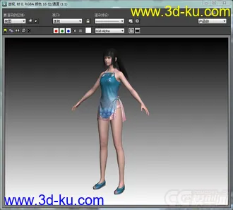 天涯明月刀模型，四边面布线，内衣女角色的图片