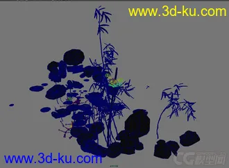 水墨荷花模型的图片