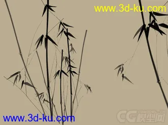 水墨竹子模型的图片