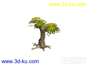 3D打印模型Q树游戏低模树木的图片