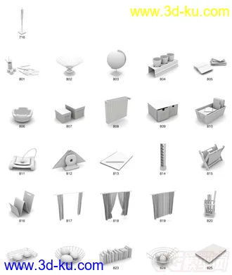 3D打印模型室内装饰道具的图片