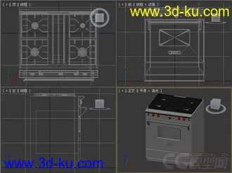 烤箱带燃气灶模型4的图片