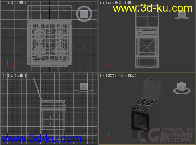 燃气灶带烤箱模型的图片2