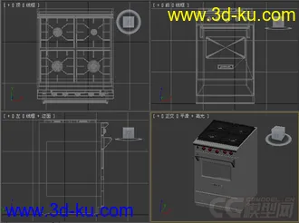 燃气灶带烤箱模型3的图片