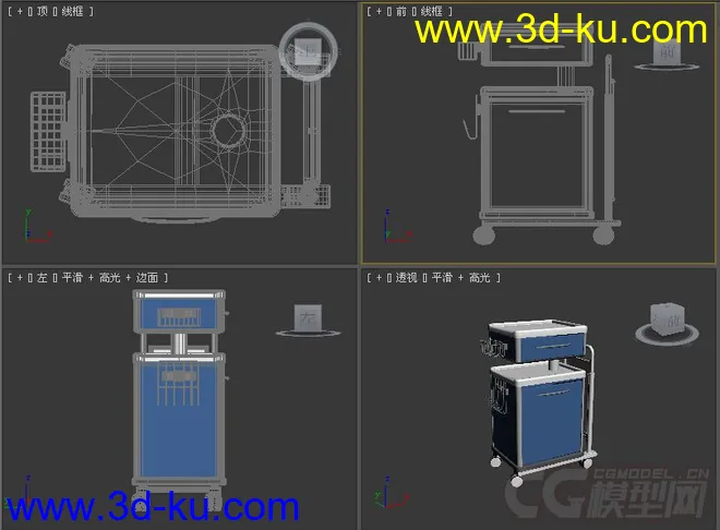 医院医疗用品推车模型3的图片2