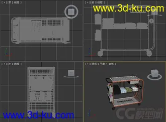 医院医疗用品推车模型2的图片