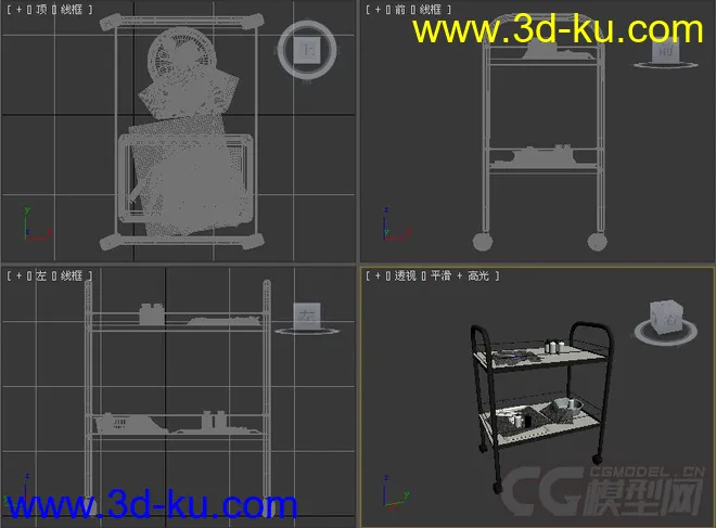 医院医疗用品推车模型的图片2