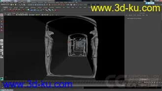 3D打印模型古埃及隧道，两旁有雕像和墙壁图案，500帧动画，喜欢就拿去玩！的图片