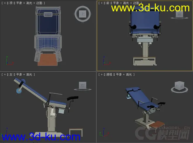 医疗检查用躺椅模型的图片1