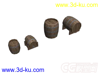3D打印模型木桶的图片