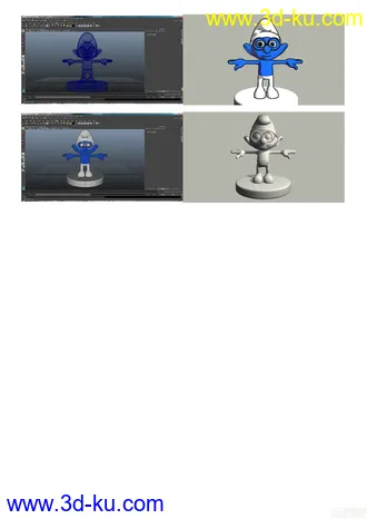 3D打印模型蓝精灵，卡通材质渲染~的图片
