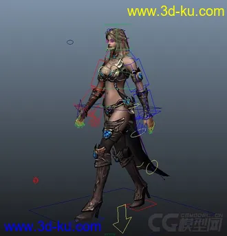 maya女精灵模型带贴图和动画的图片