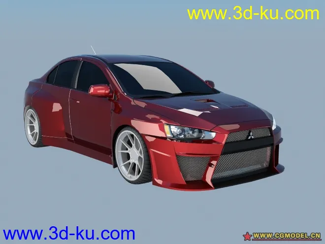 Mitsubishi Lancer EVO VRAY FILE模型的图片1