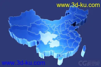 3D打印模型中国地图划分的图片