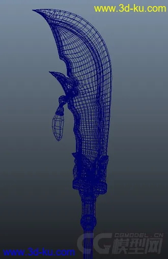 3D打印模型关羽青龙偃月刀影视动画级别的图片