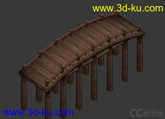 3D打印模型一个端游低模木桥的图片