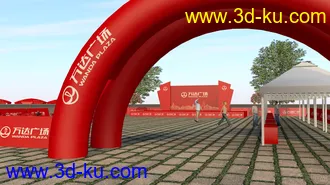 3D打印模型活动场地效果图（好久没有做场景图了~）的图片