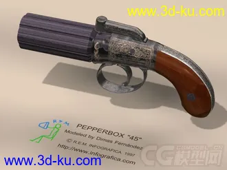 3D打印模型酷炫六筒手枪的图片