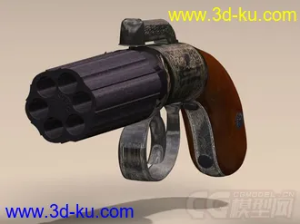 3D打印模型酷炫六筒手枪的图片