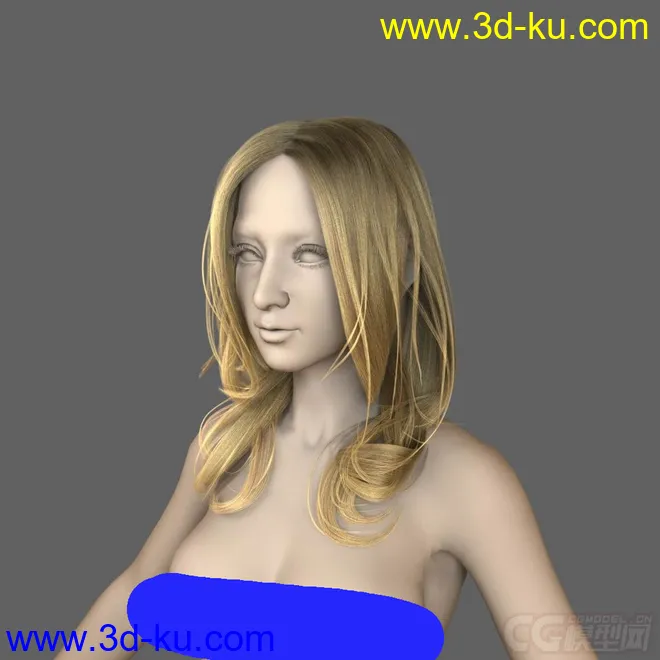 女人体毛发渲染模型的图片1