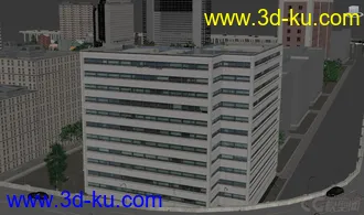 城市建筑场景模型，城市规划，公路道路交通，楼房，办公楼，别墅，树木的图片